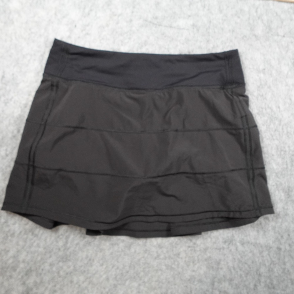 Lululemon Skirt Women 6 Tall Black Pace Rival Athletic Tennis Running Skort